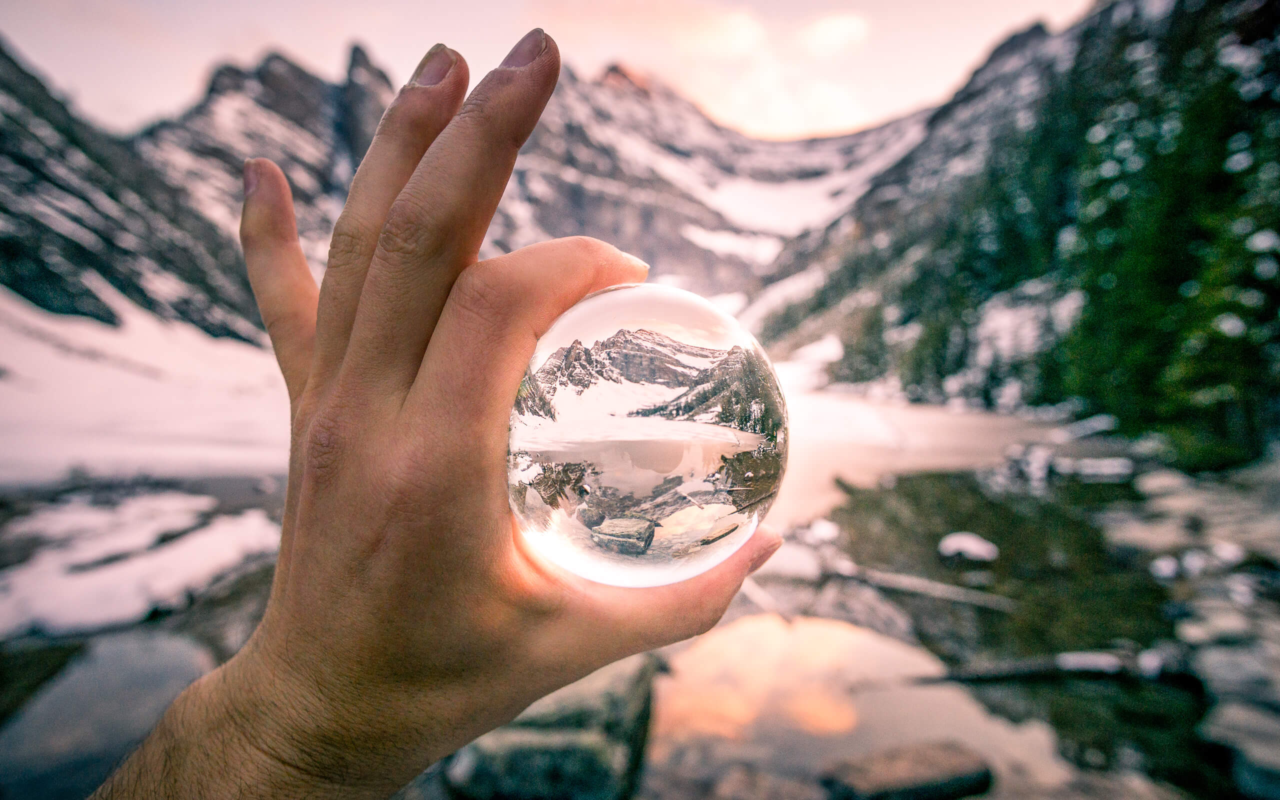 Surreal Photos. LIFELIGHTLENS image of a crystal ball reflecting a background without the inversion