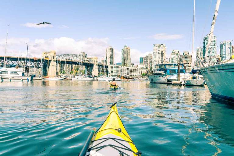 Stock Images Photos. Stock Photography of Vancouver city tour using kayaks