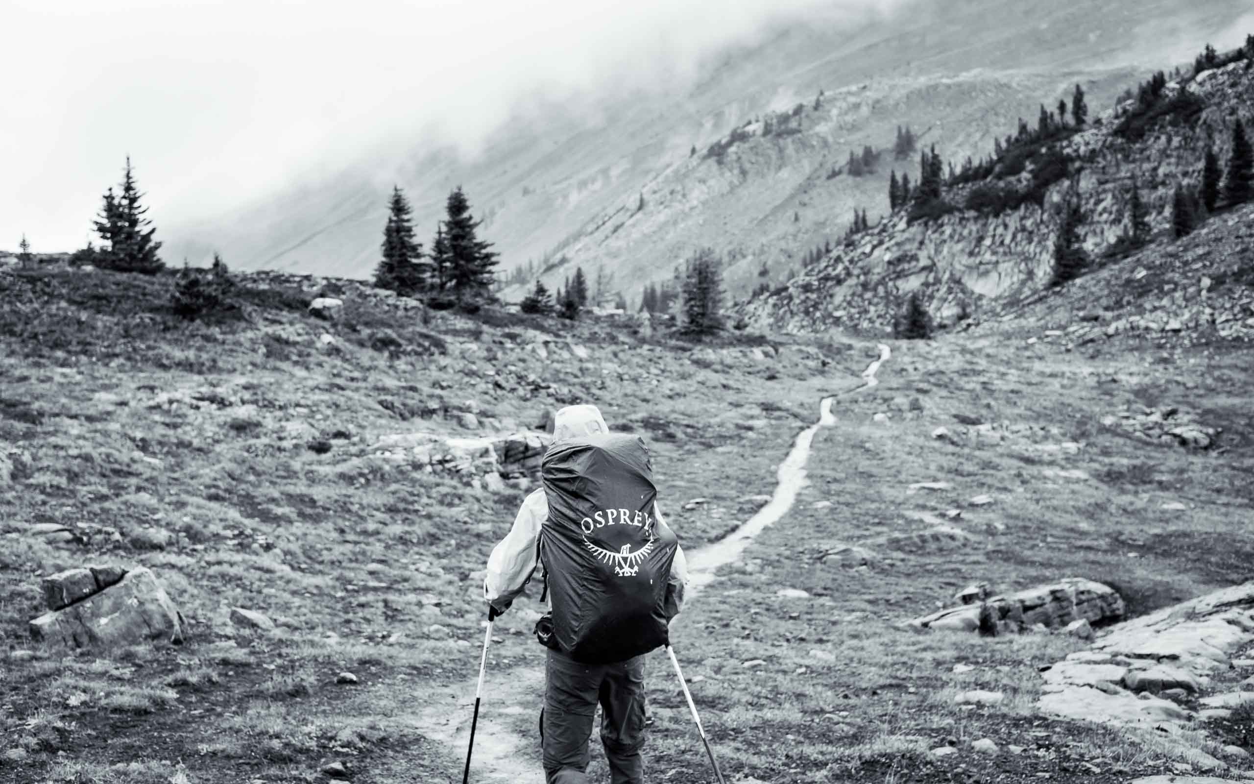 Marketing Image Content. Branding photography featuring an Osprey Backpack being worn on a hiking trail