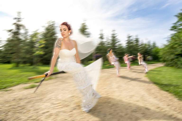 Wedding Theme. Bridesmaids riding brooms harry potter.