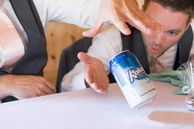 Wedding Theme. Groomsmen use the Force to levitate a beer