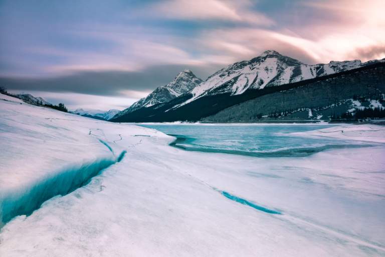 An image of a frozen landscape in Canada